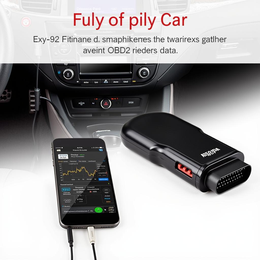 Bluetooth OBD2 Reader Connected to Smartphone