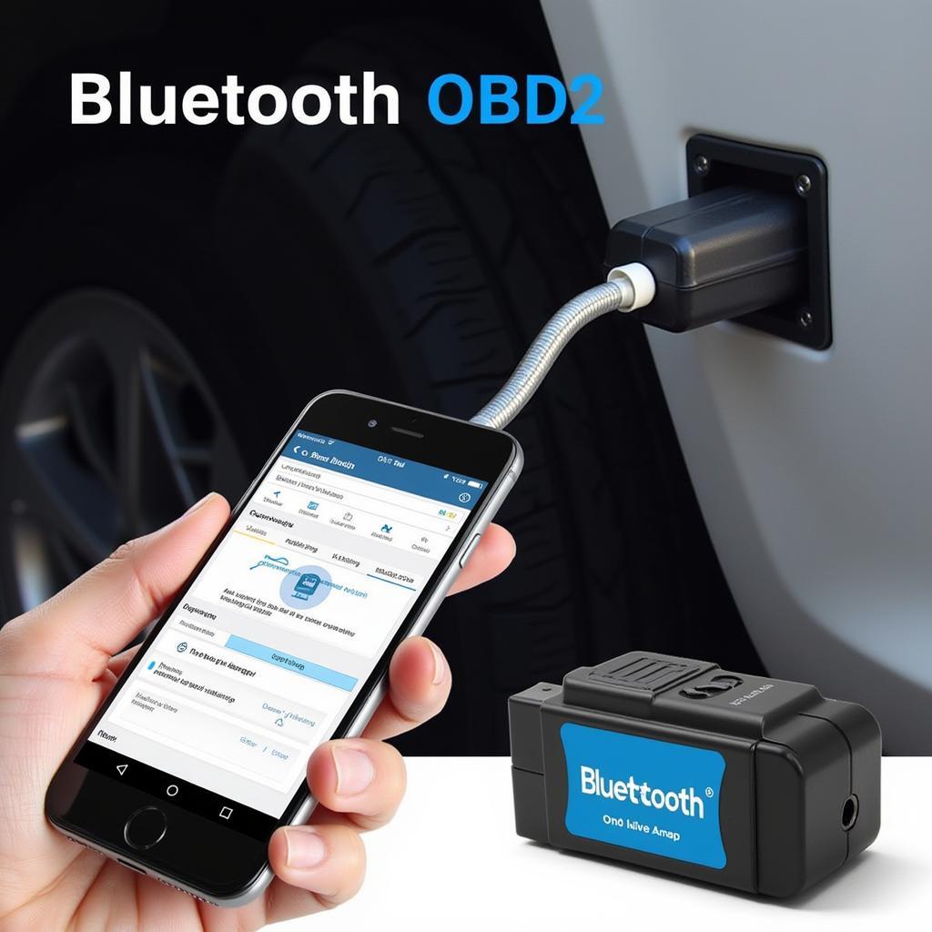 Bluetooth OBD2 Scanner Connected to Phone