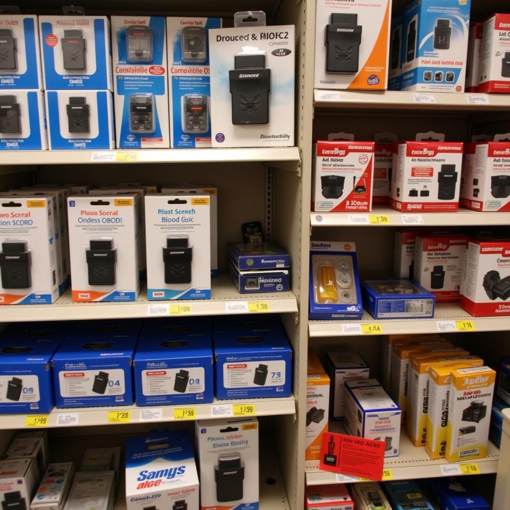 Bluetooth OBD2 Scanner on Store Shelf