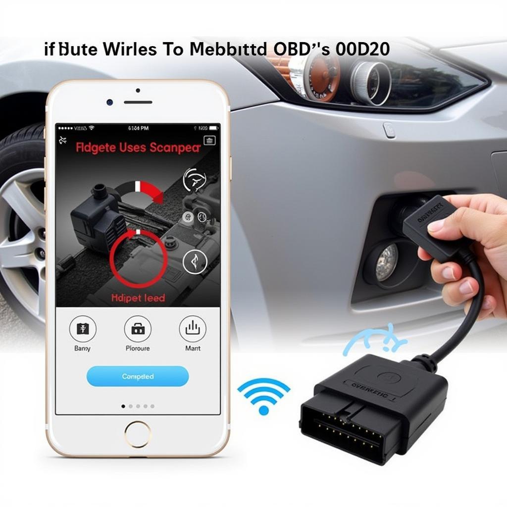 Bluetooth OBD2 scanner paired with a smartphone app