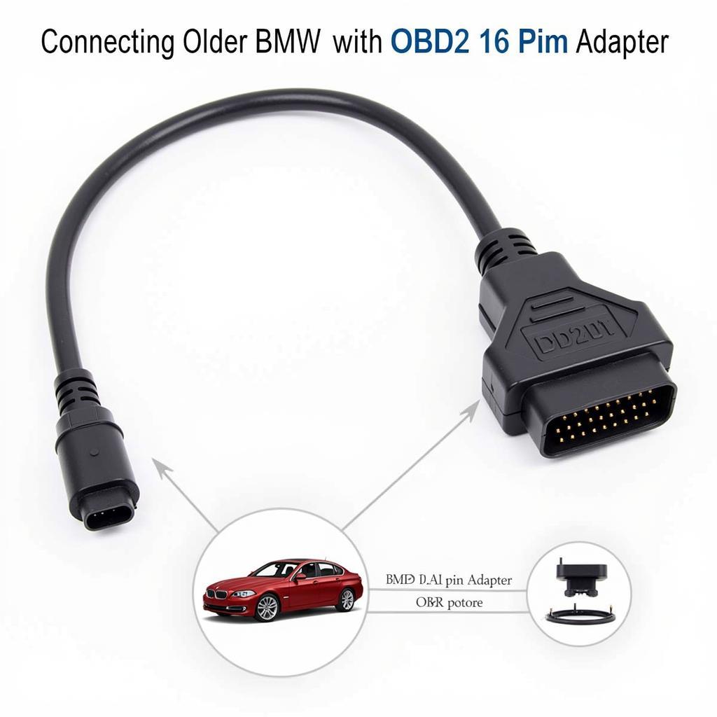 BMW 20 Pin to OBD2 16 Pin Adapter