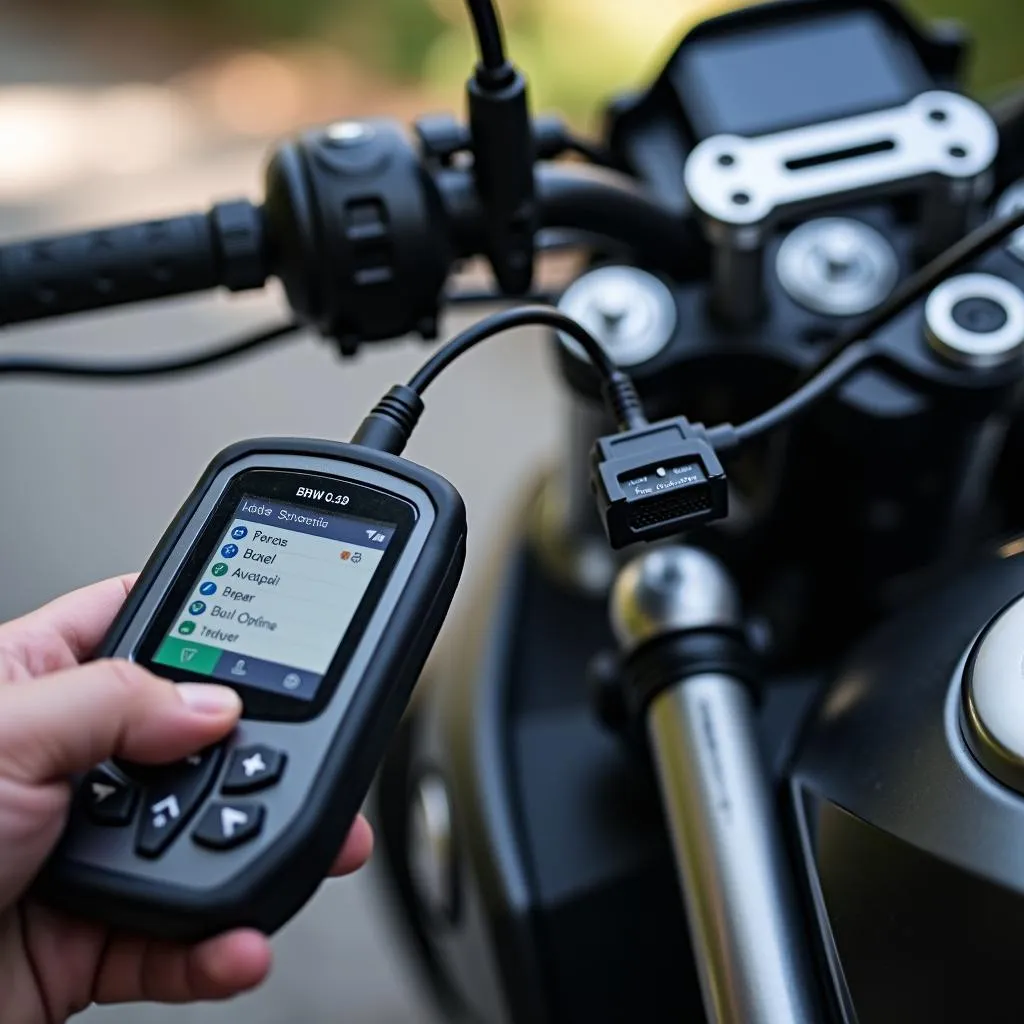 Connecting an OBD2 scanner to a BMW motorcycle