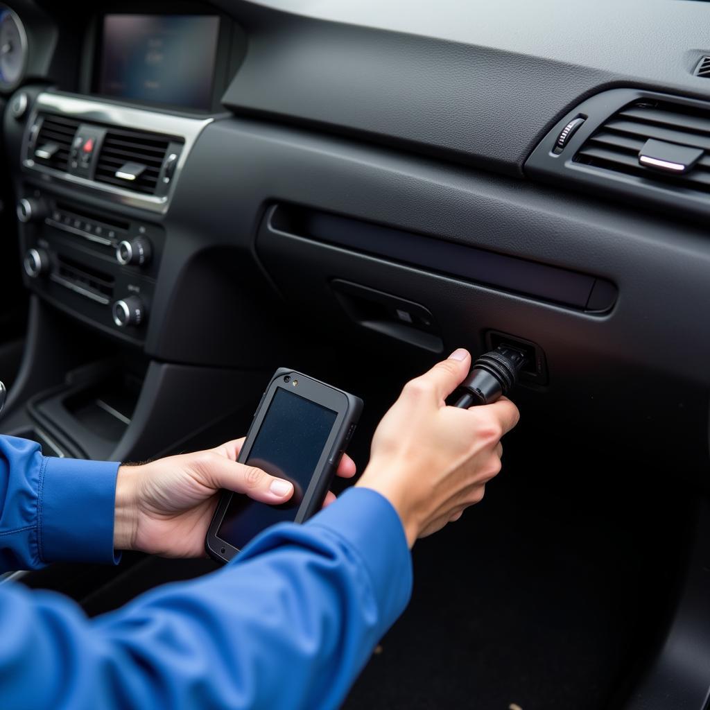 BMW OBD2 Scanner in Use