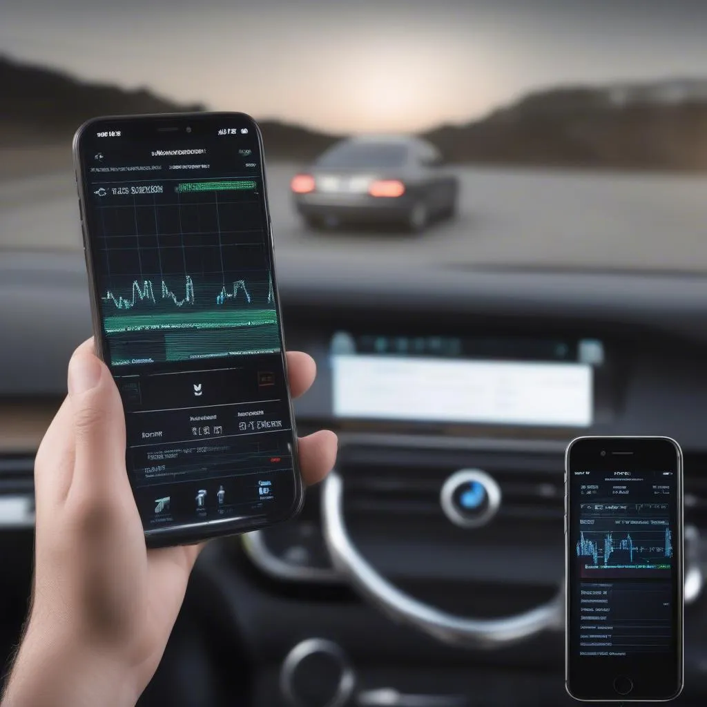 OBD2 Scanner Displaying Live Data on a Smartphone