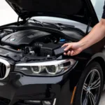 BMW OBD2 WiFi Scanner Connected to Car