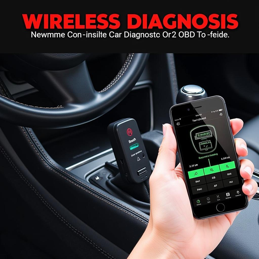 Bosch Bluetooth OBD2 Scanner Connected to Smartphone