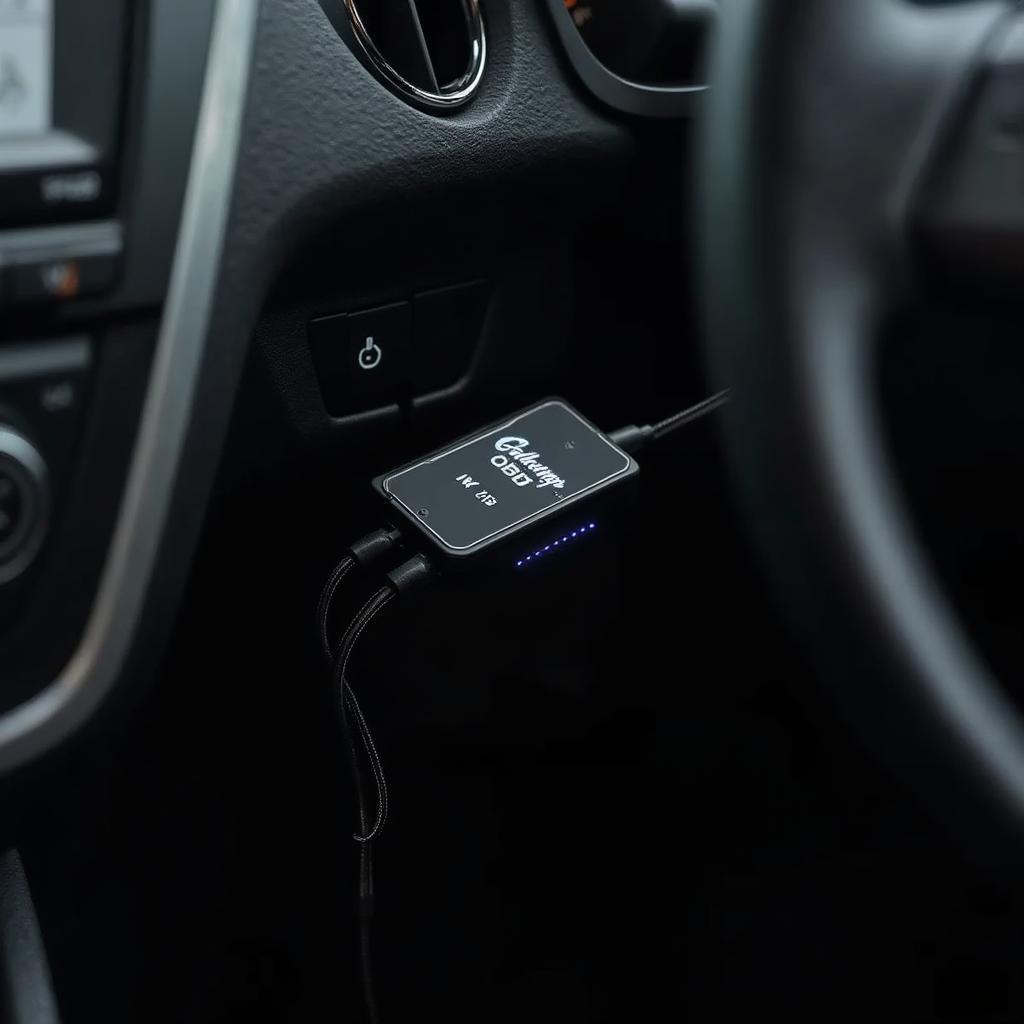 CalAmp OBD2 Device Connected to Car