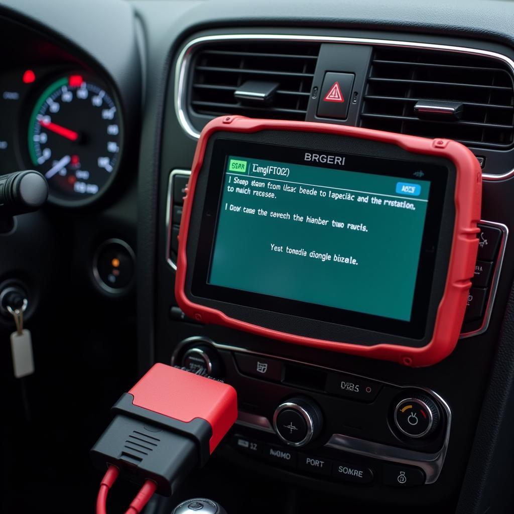 Car with CAN OBD2 Code Reader Connected