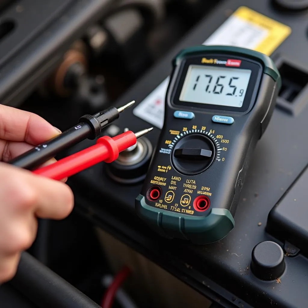 Measuring Battery Voltage with Multimeter