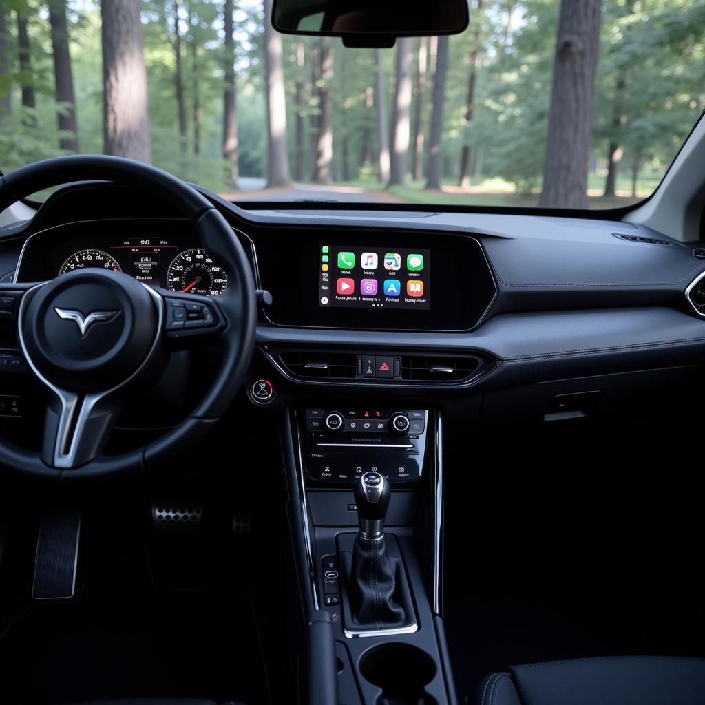 Modern Car Dashboard with Infotainment System