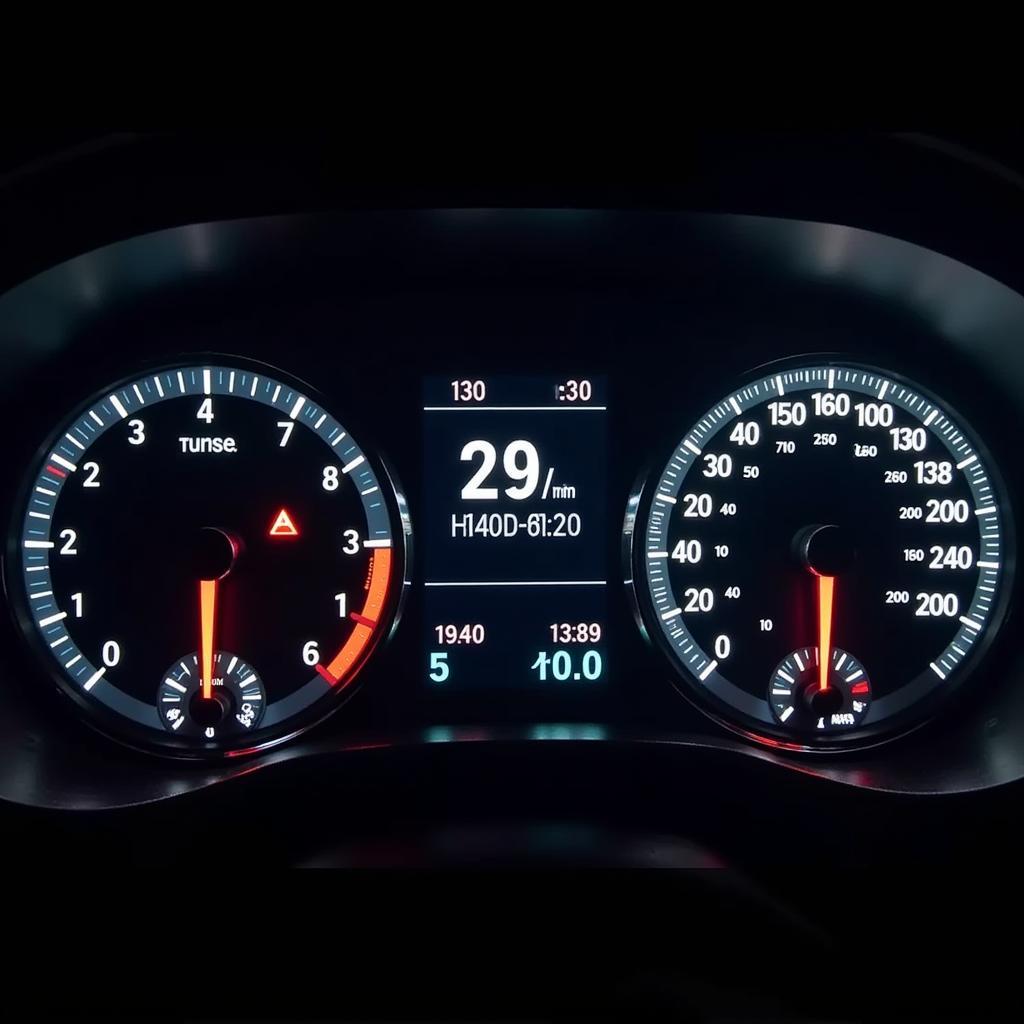 Car dashboard displaying enhanced performance after OBD2 tuning