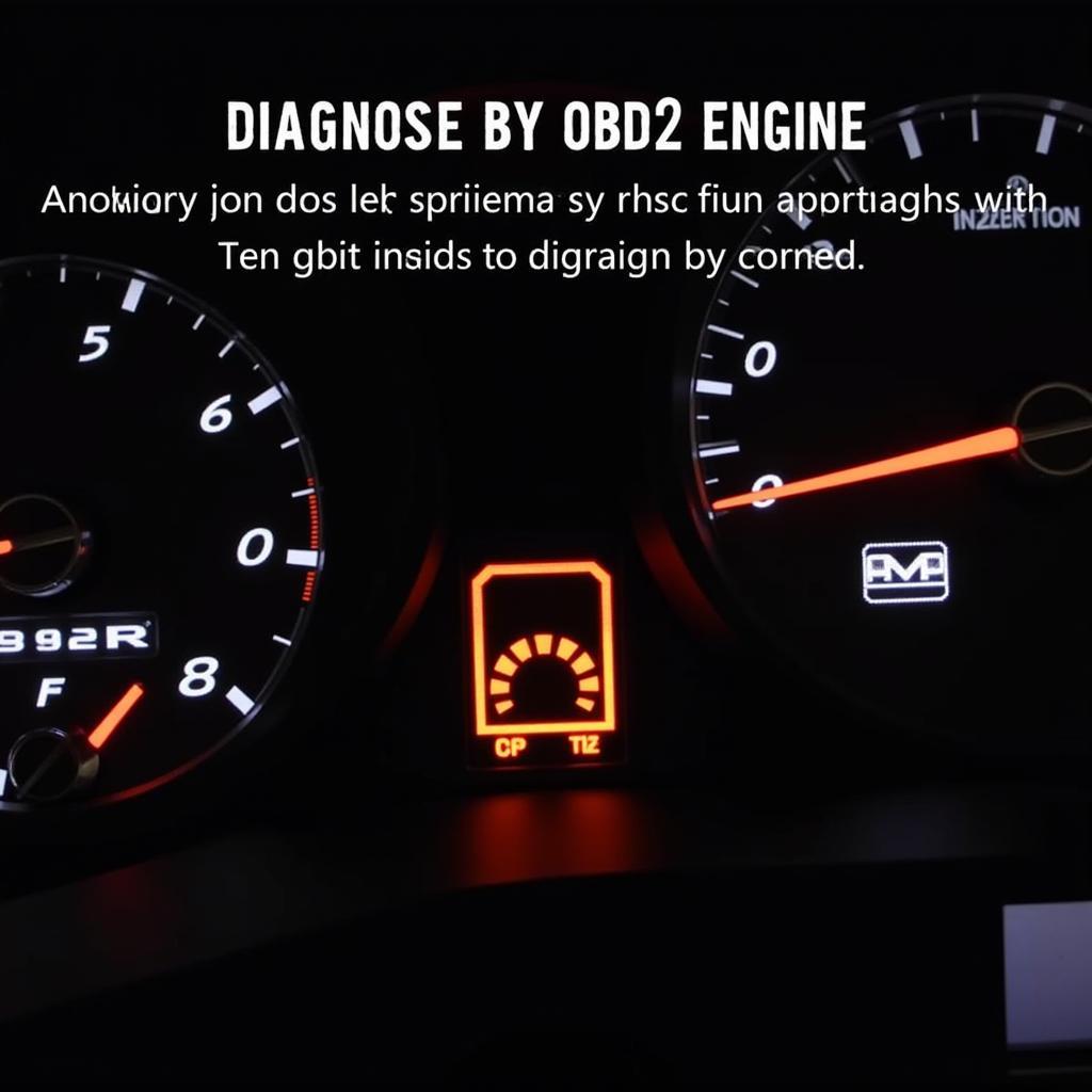 Car Dashboard with Check Engine Light Illuminated