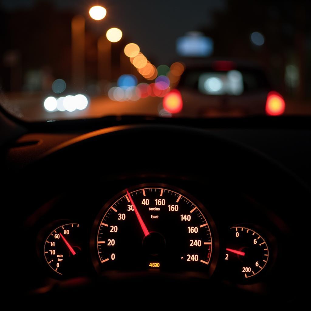 Car Dashboard in Ottawa with Check Engine Light On