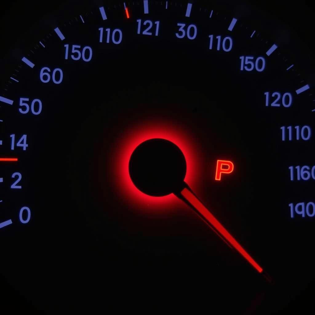 Car Dashboard with Warning Light