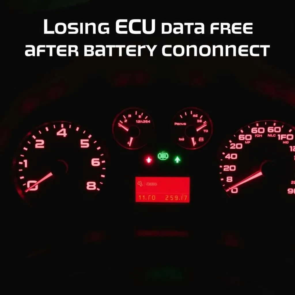 Car dashboard with warning lights