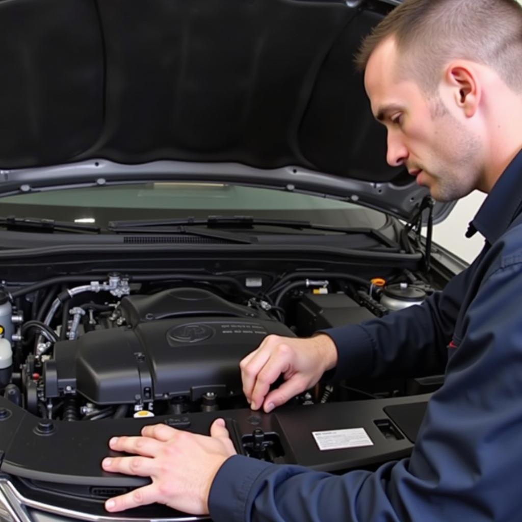 Mechanic Performing Car Diagnostics