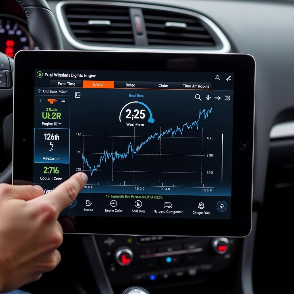 Car Diagnostic Software Interface on a Tablet