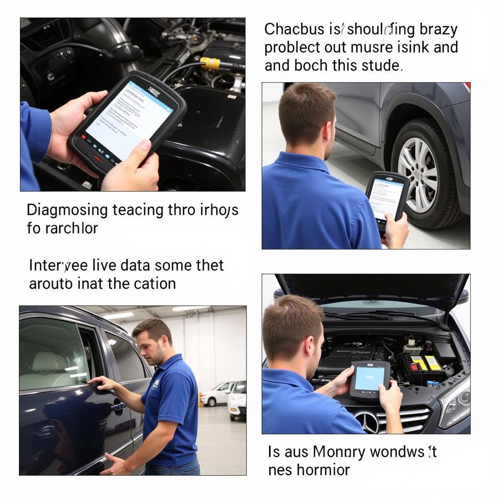 A mechanic using the Innova 3160RS to diagnose a car problem