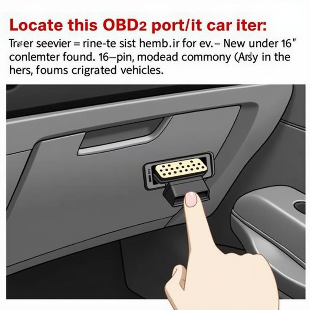 Inspecting the OBD2 port in a vehicle.