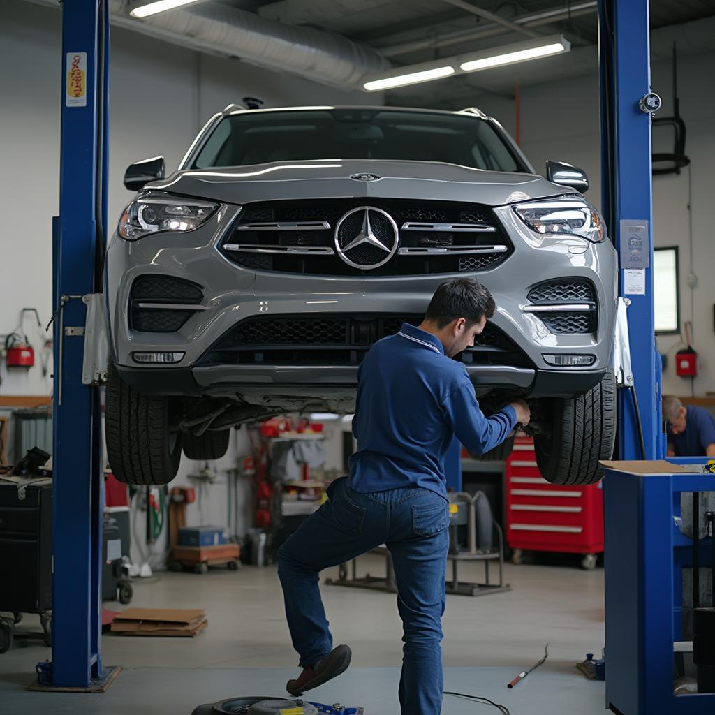 Car Undergoing Clutch Maintenance