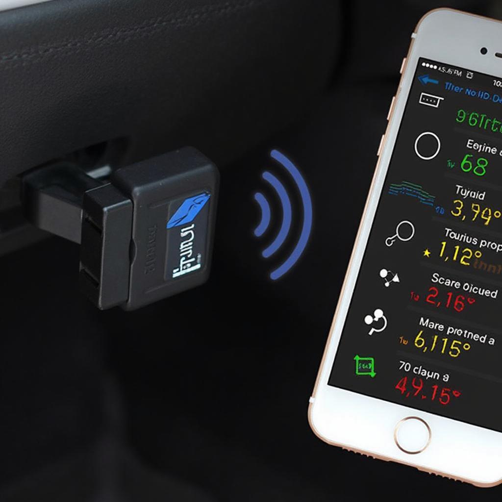 Car Wifi OBD2 Scanner Connected to Smartphone