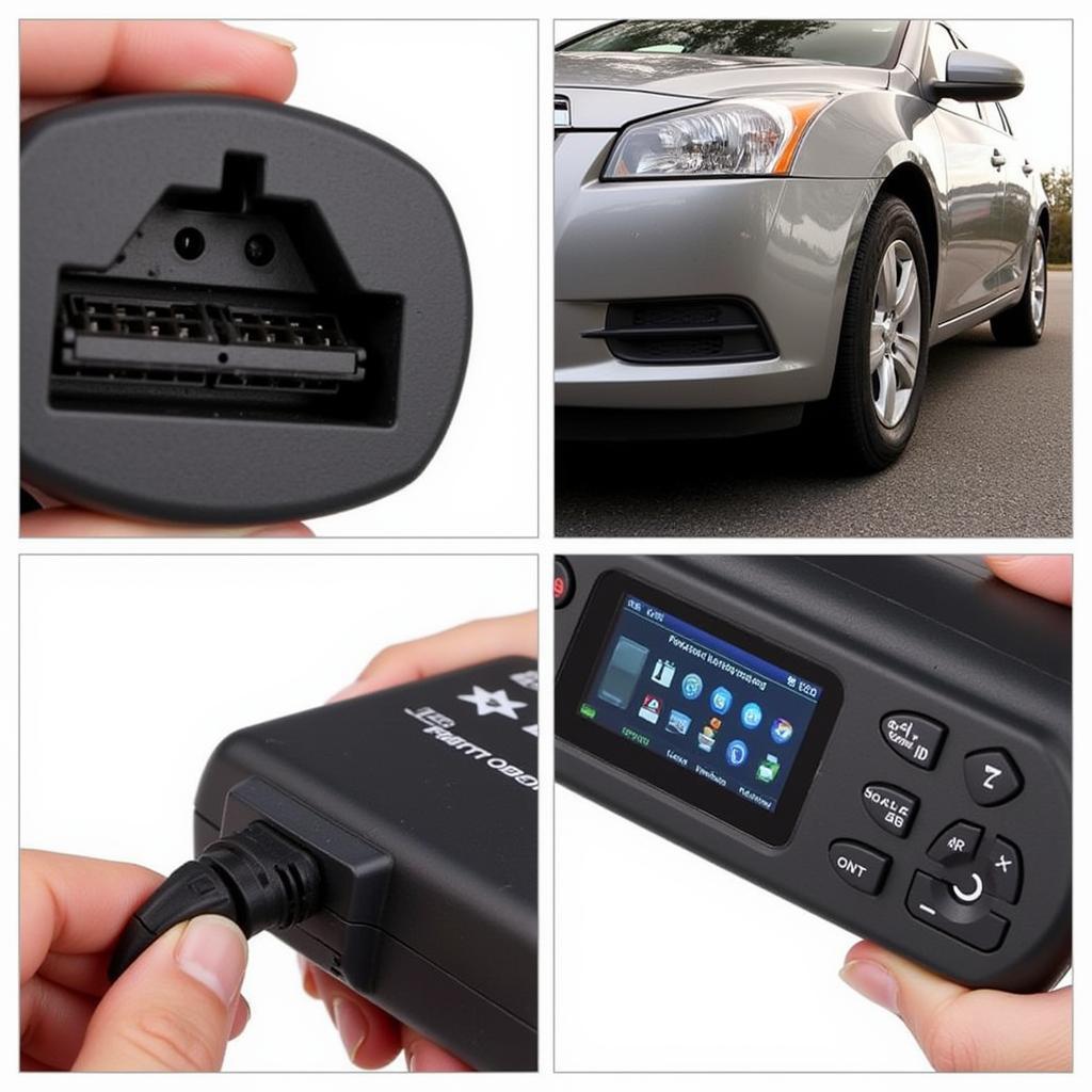 Centech OBD2 Scanner 60694 connected to a car's OBD2 port