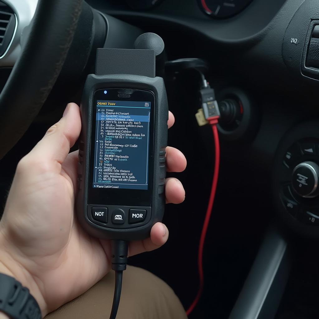 OBD2 Scanner Reading Codes