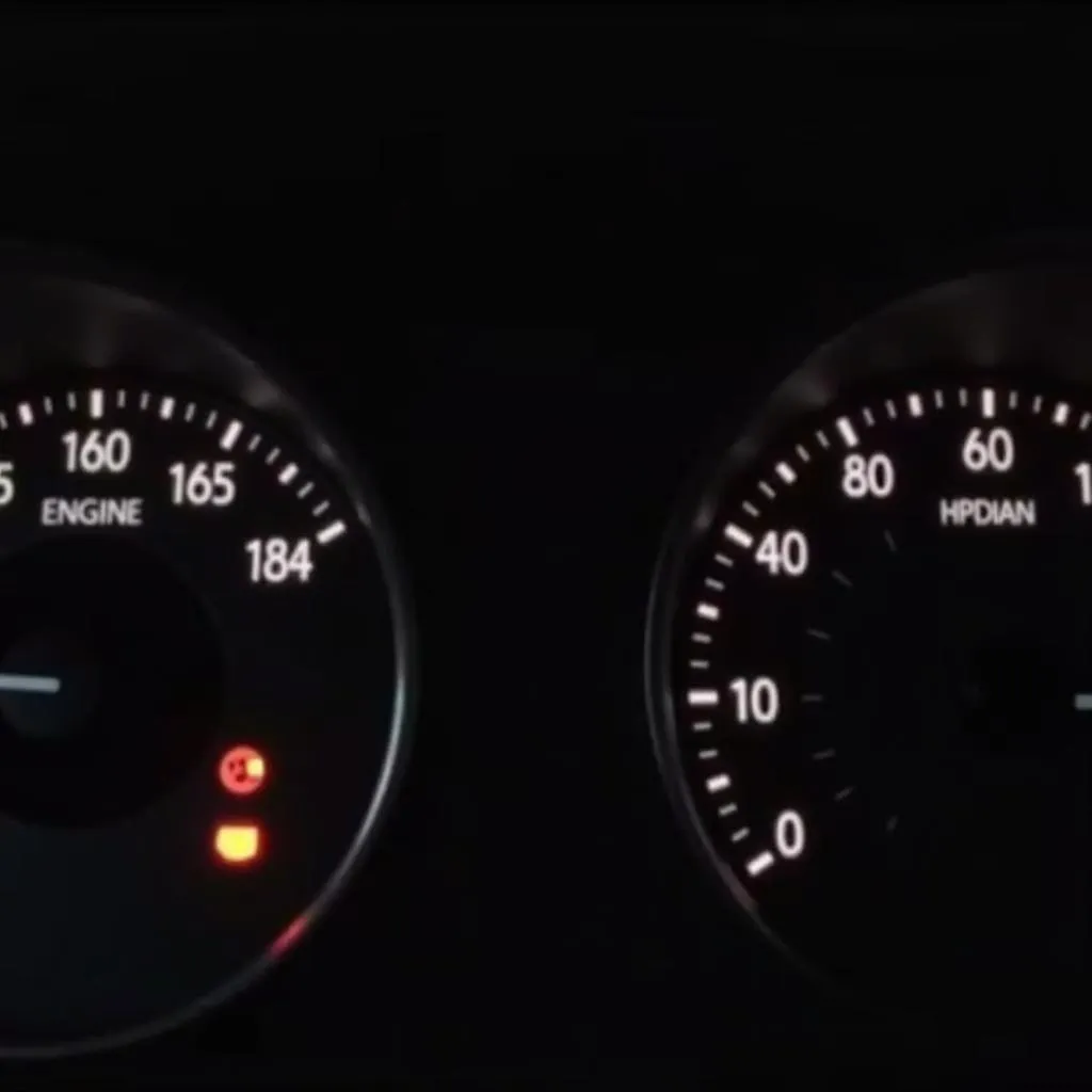 Check engine light on car dashboard