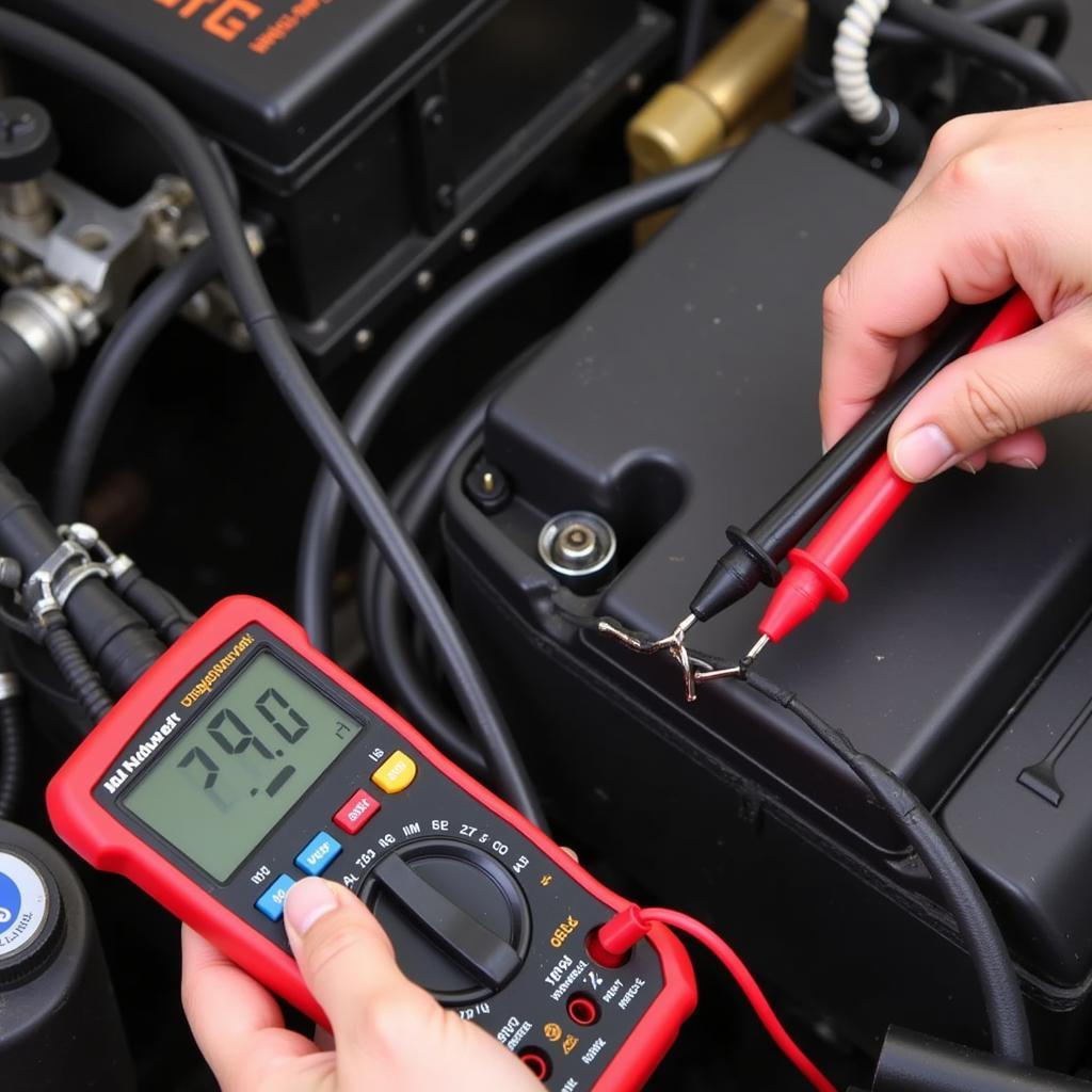 Mechanic Checking IAT Wiring Continuity