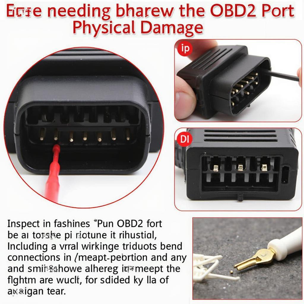 Checking the OBD2 port for damage and loose connections