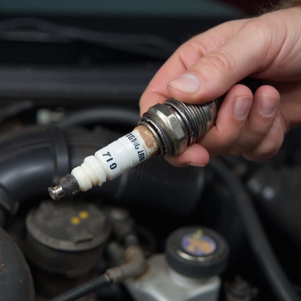 Mechanic Checking Spark Plugs for P0301 Diagnosis