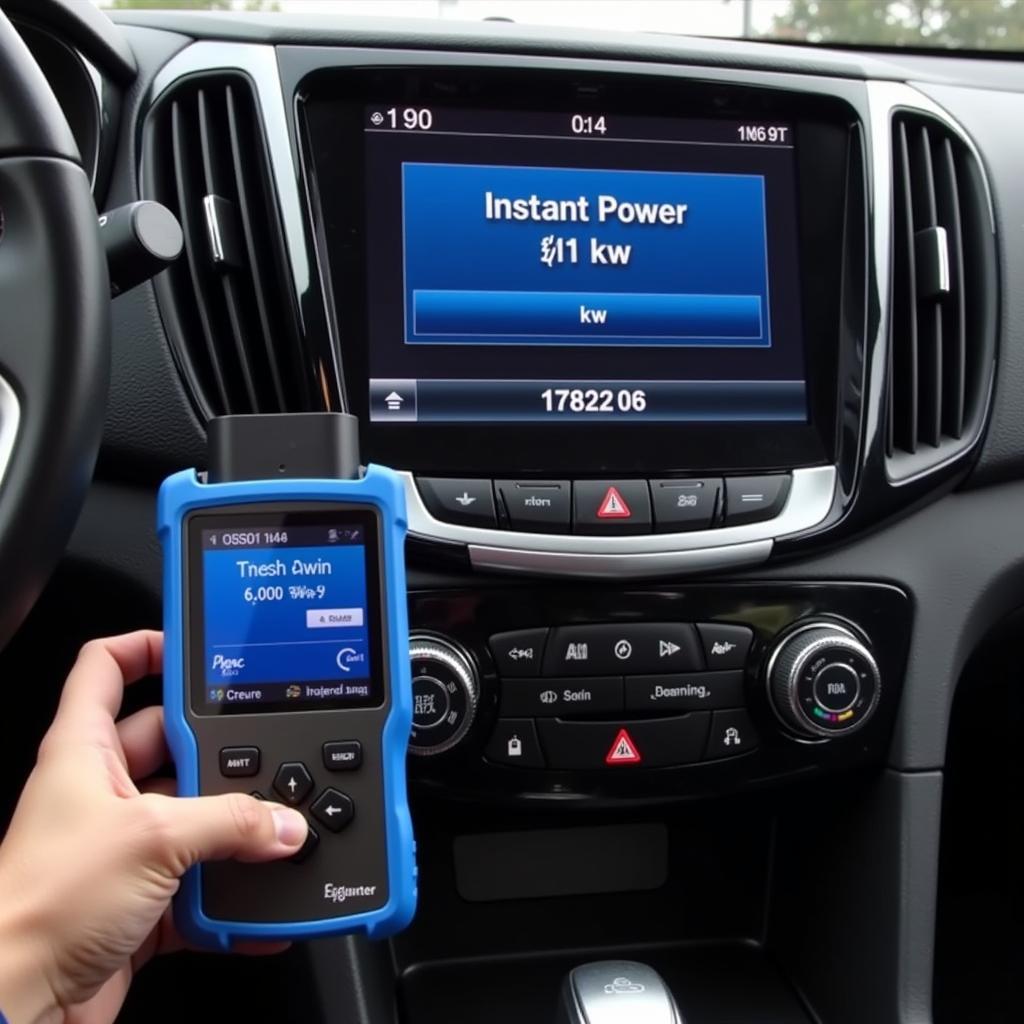 OBD2 Scanner Displaying Instant Power on a Chevy Volt