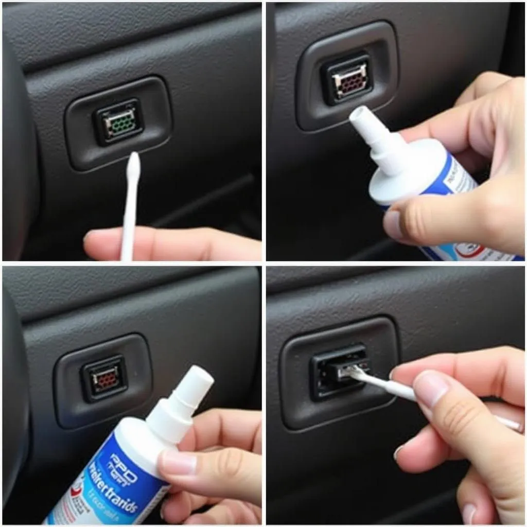 Cleaning OBD2 Port with Contact Cleaner