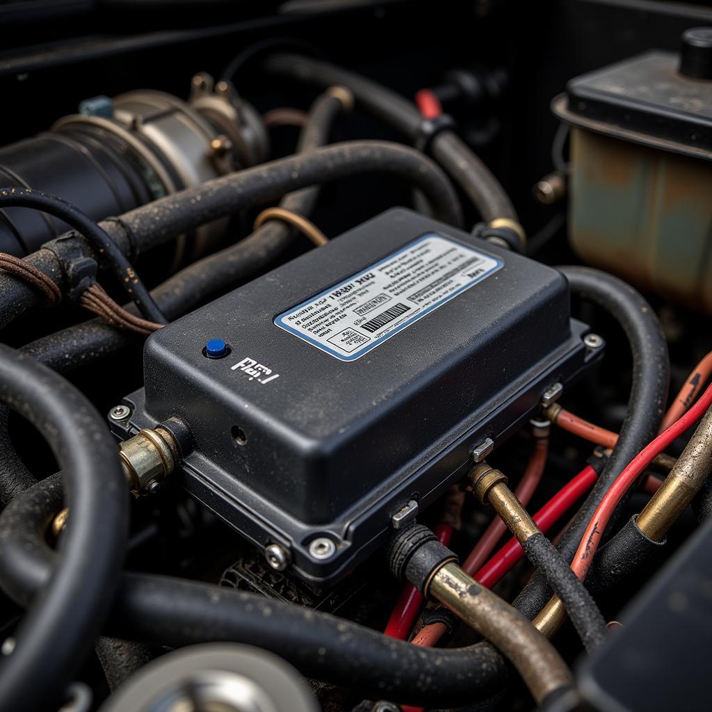 Close-up of Mopar PCM and Wiring Harness