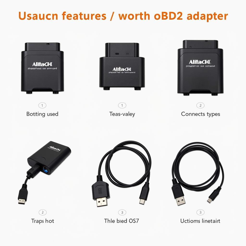 Various OBD2 Adapters Compatible with the albabkc obd2 App