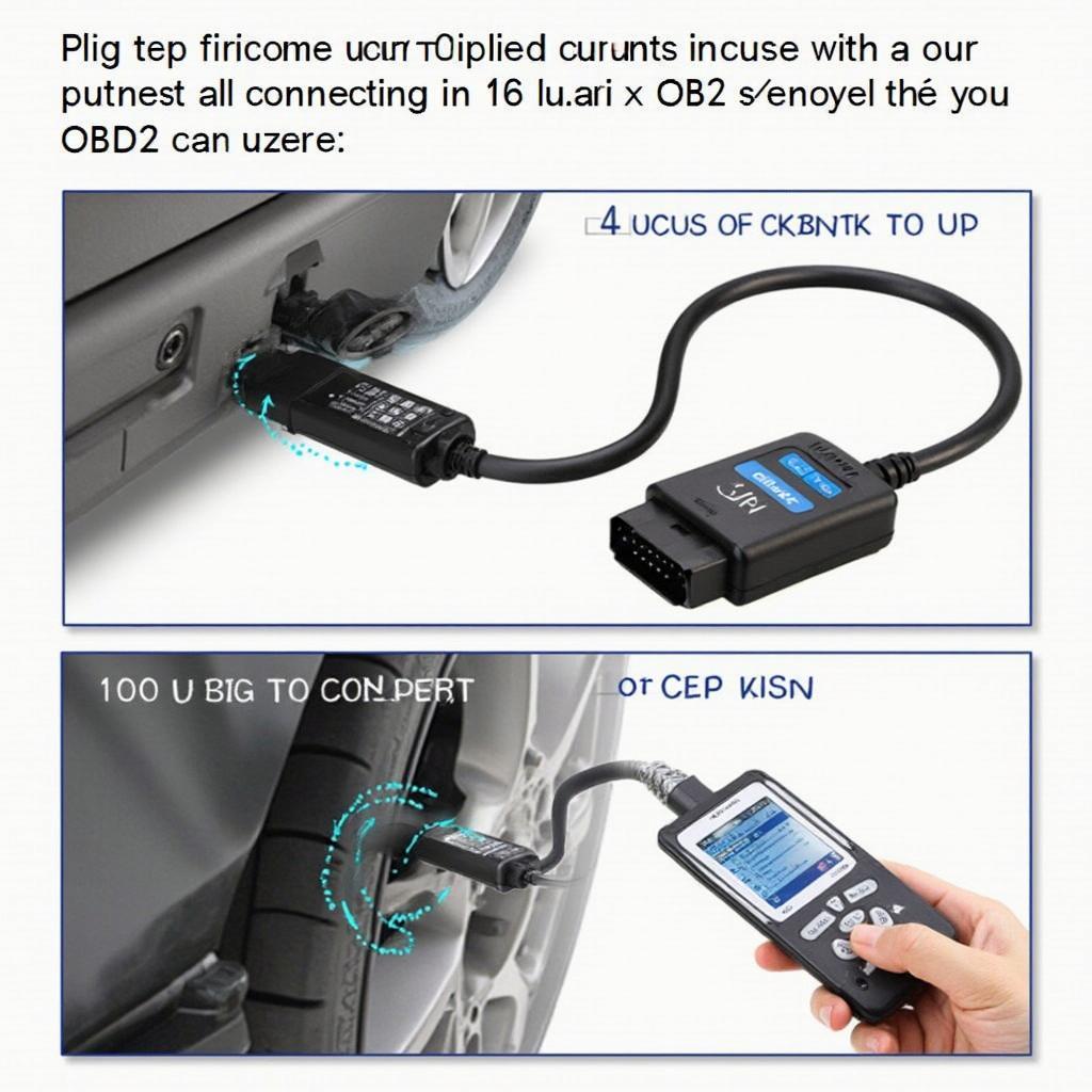 Connecting a 22 Pin to 16 Pin OBD2 Converter to a Car and Scanner