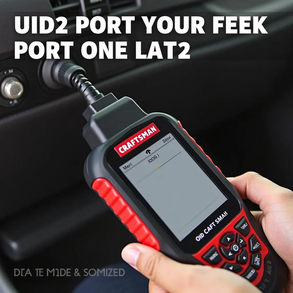 Craftsman OBD2 reader plugged into a car's OBD2 port