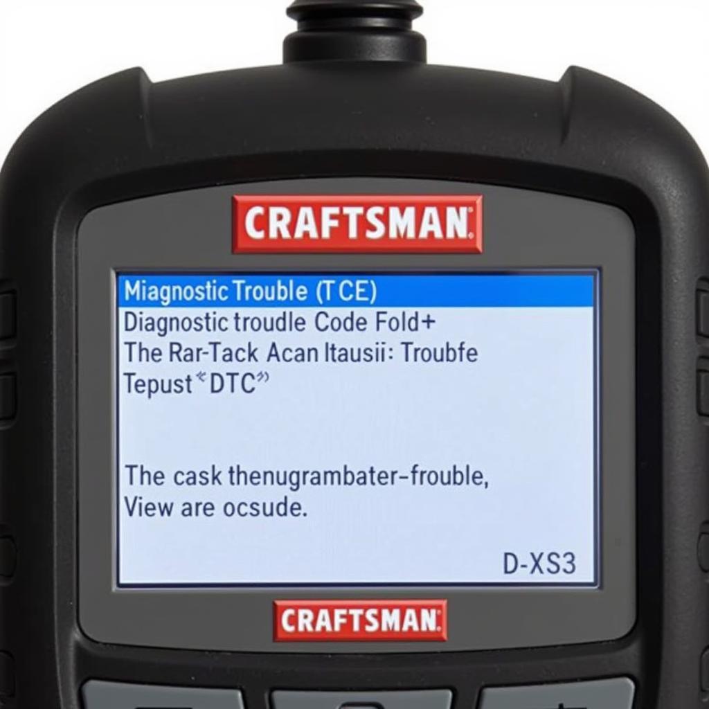 Craftsman Scanner Display Showing Diagnostic Trouble Code