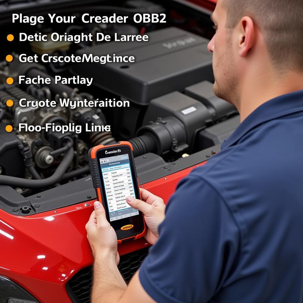 Mechanic Using Creader OBD2 Scanner 46030