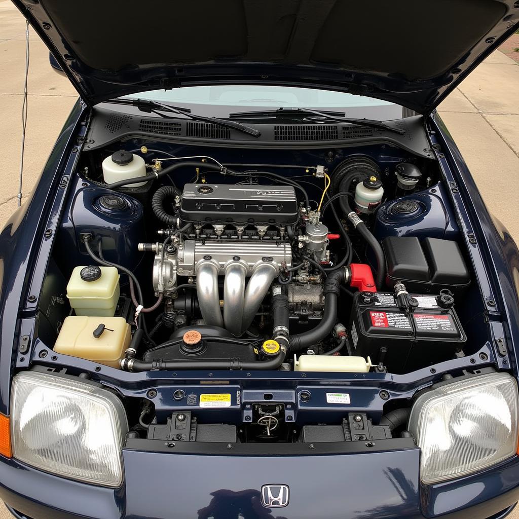 Completed CRX B18 Engine Bay