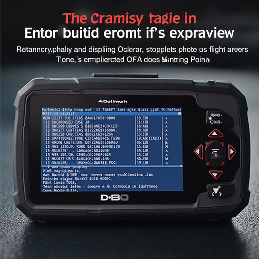 D900 OBD2 Scanner Displaying Diagnostic Trouble Codes