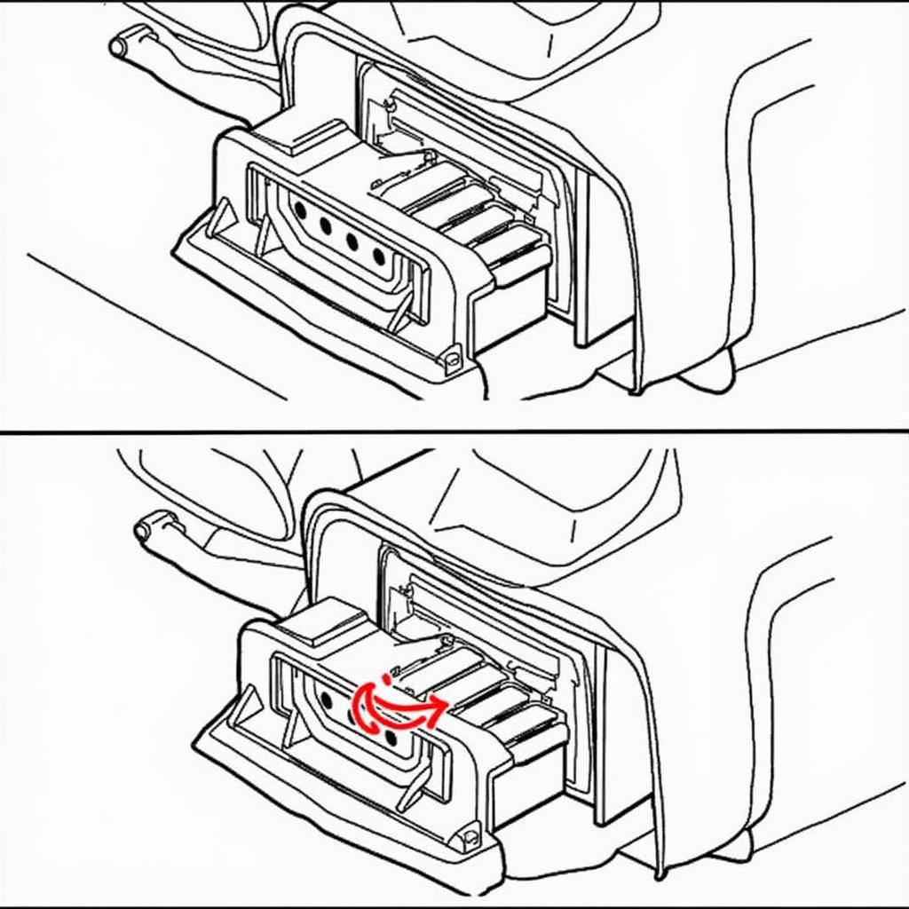 Close-up of Damaged OBD2 Port Pins