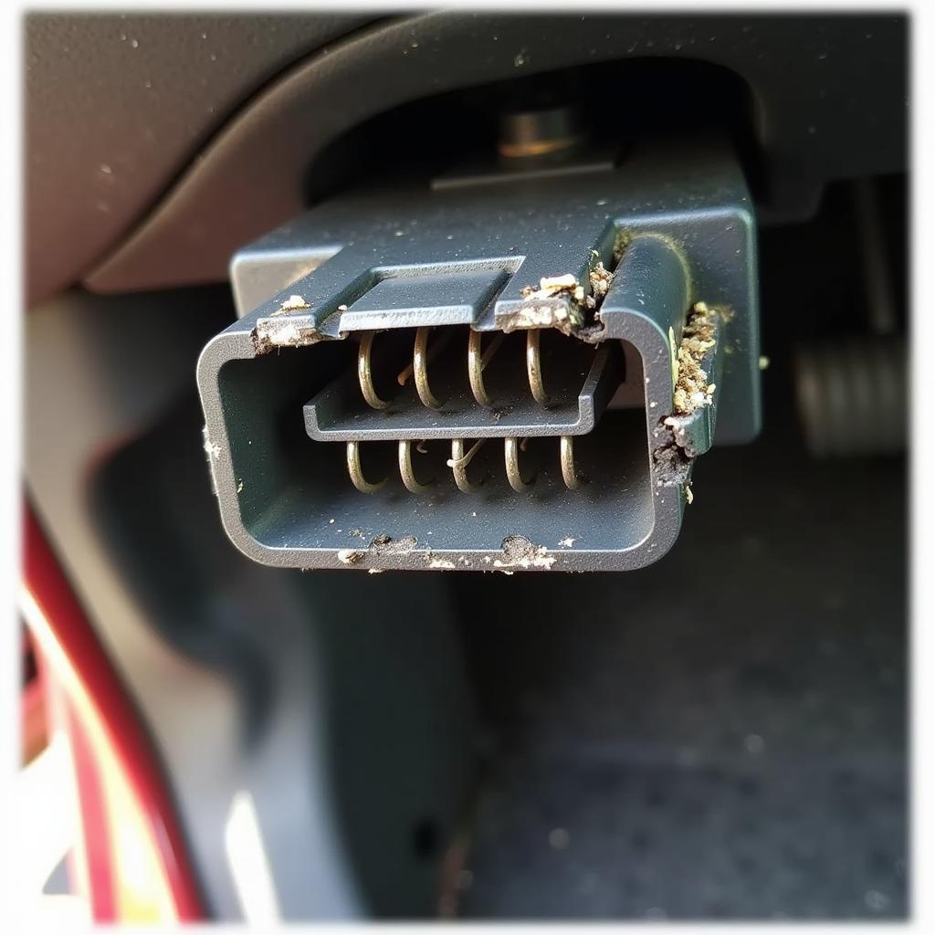 Damaged OBD2 Port on a Vehicle