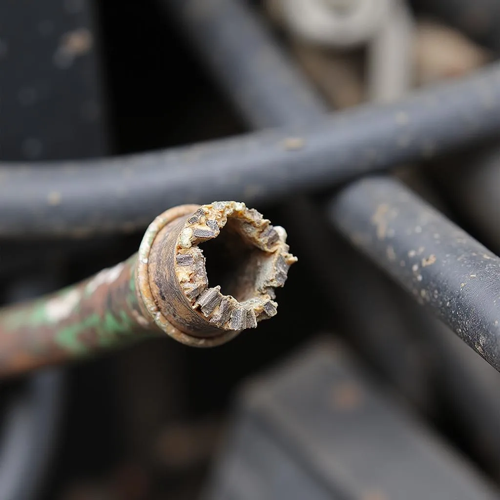 Damaged wiring harness connector in a car causing electrical issues