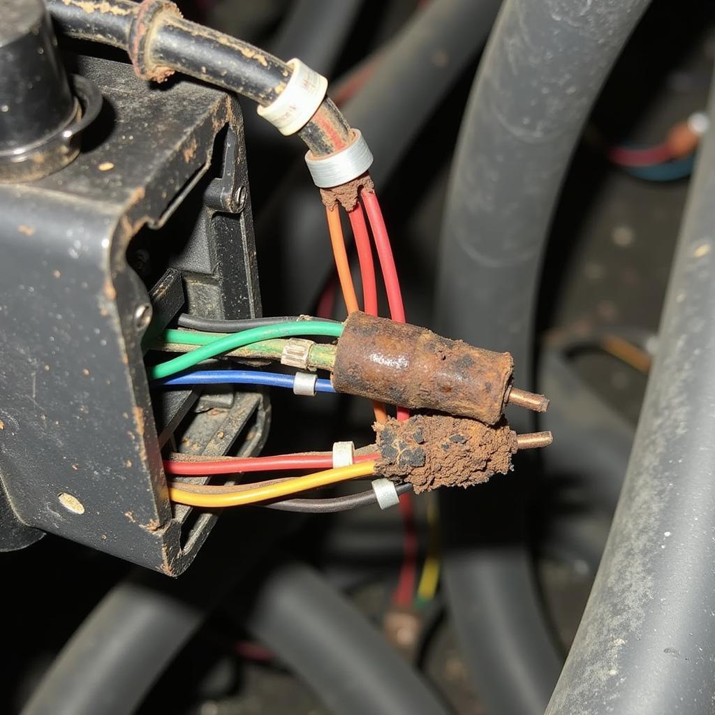 Damaged wiring harness connected to the EBS module