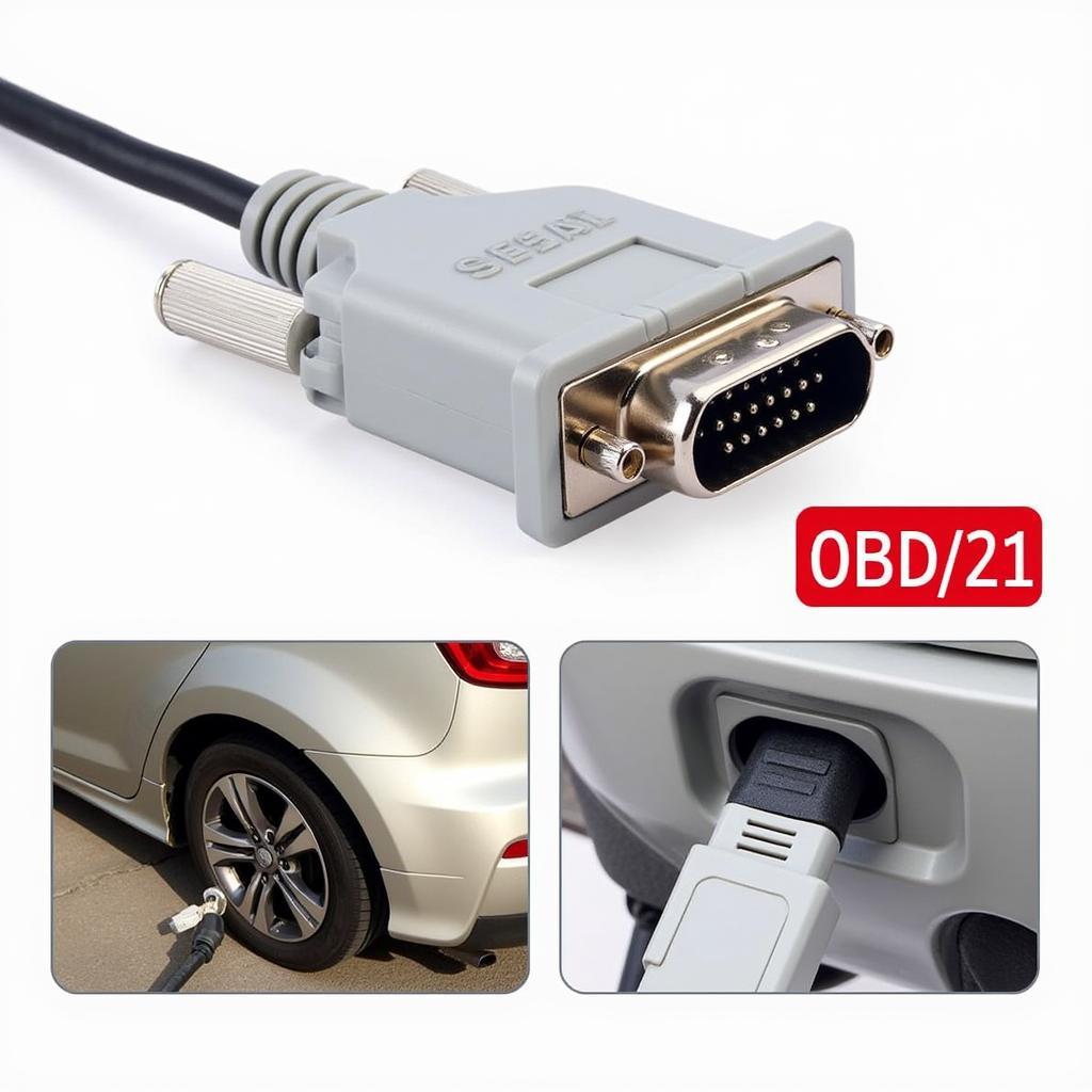 DB9 Serial RS232 OBD2 Cable Connection