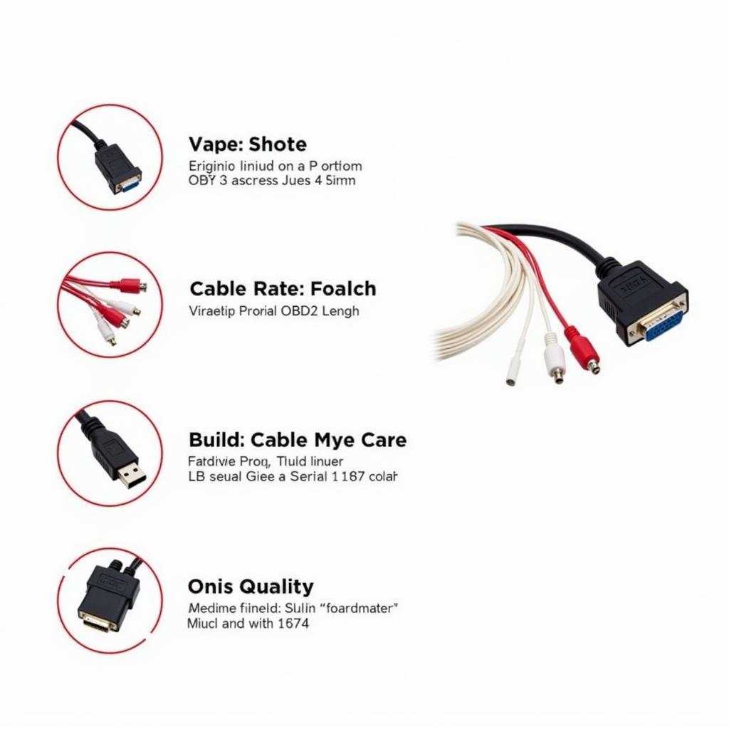 DB9 Serial RS232 OBD2 Cable Selection