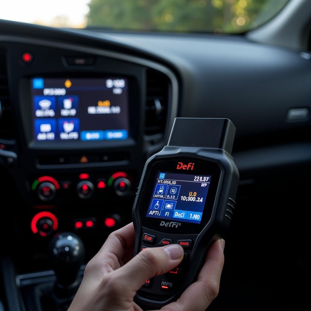 Defi ZD OBD2 Scanner Connected to Car OBD2 Port