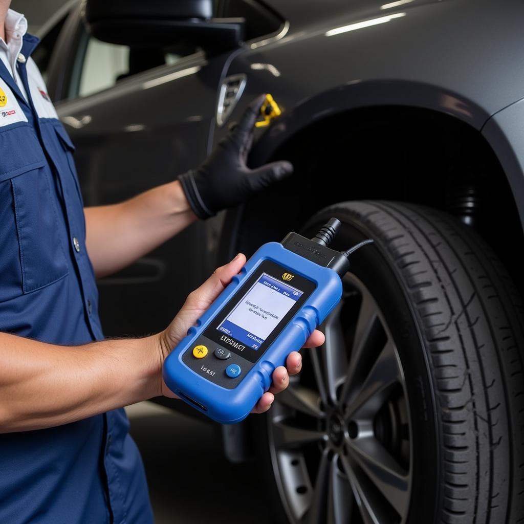 Diagnostic OBD2 Scanner in Use