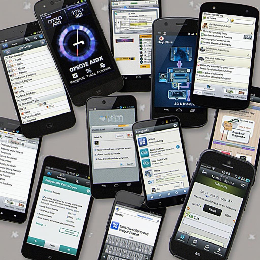 Various OBD2 Apps Displayed on Smartphones